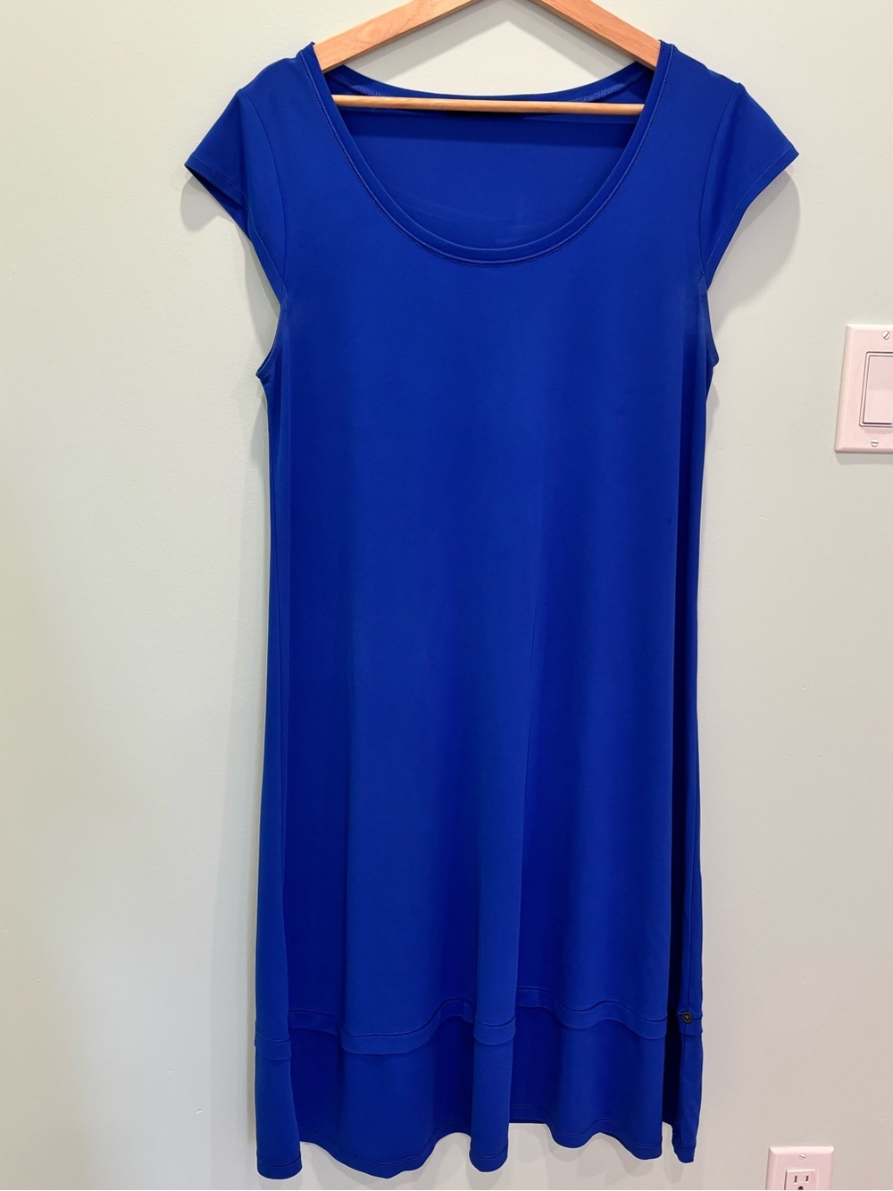 PENNYBLACK Royal Blue Cap Sleeve Shift Dress - Tiered Hem (Size M / Est.)
